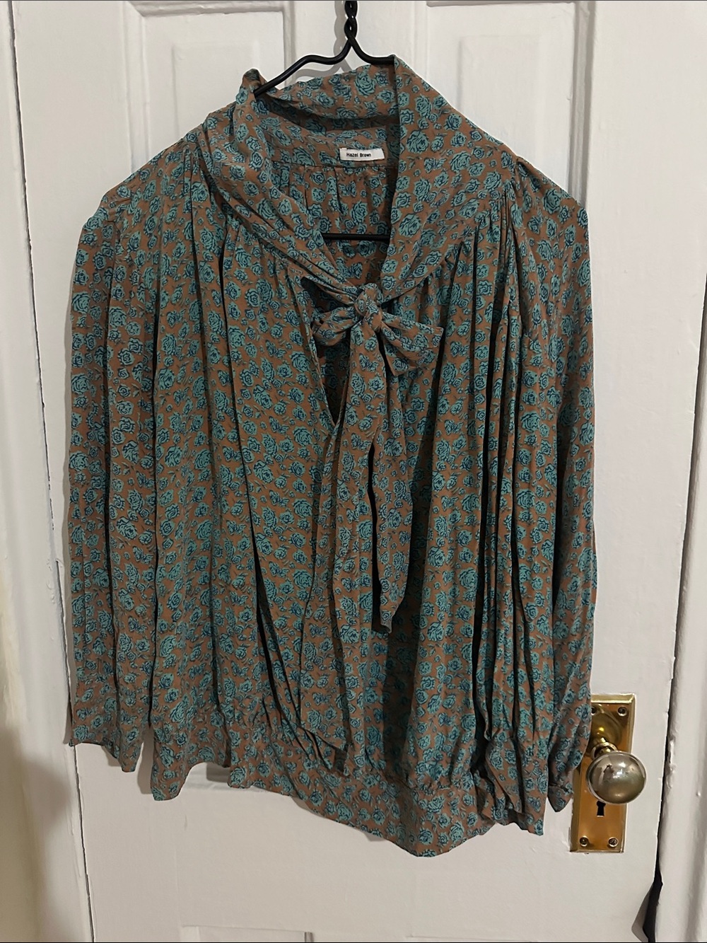 Hazel Brown Silk Top